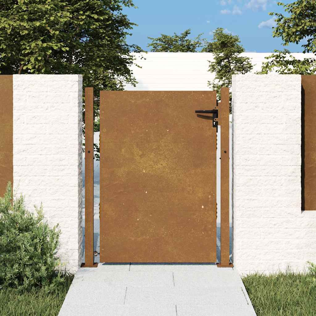 Cancello da giardino 100x125 cm in acciaio Corten vidaXL