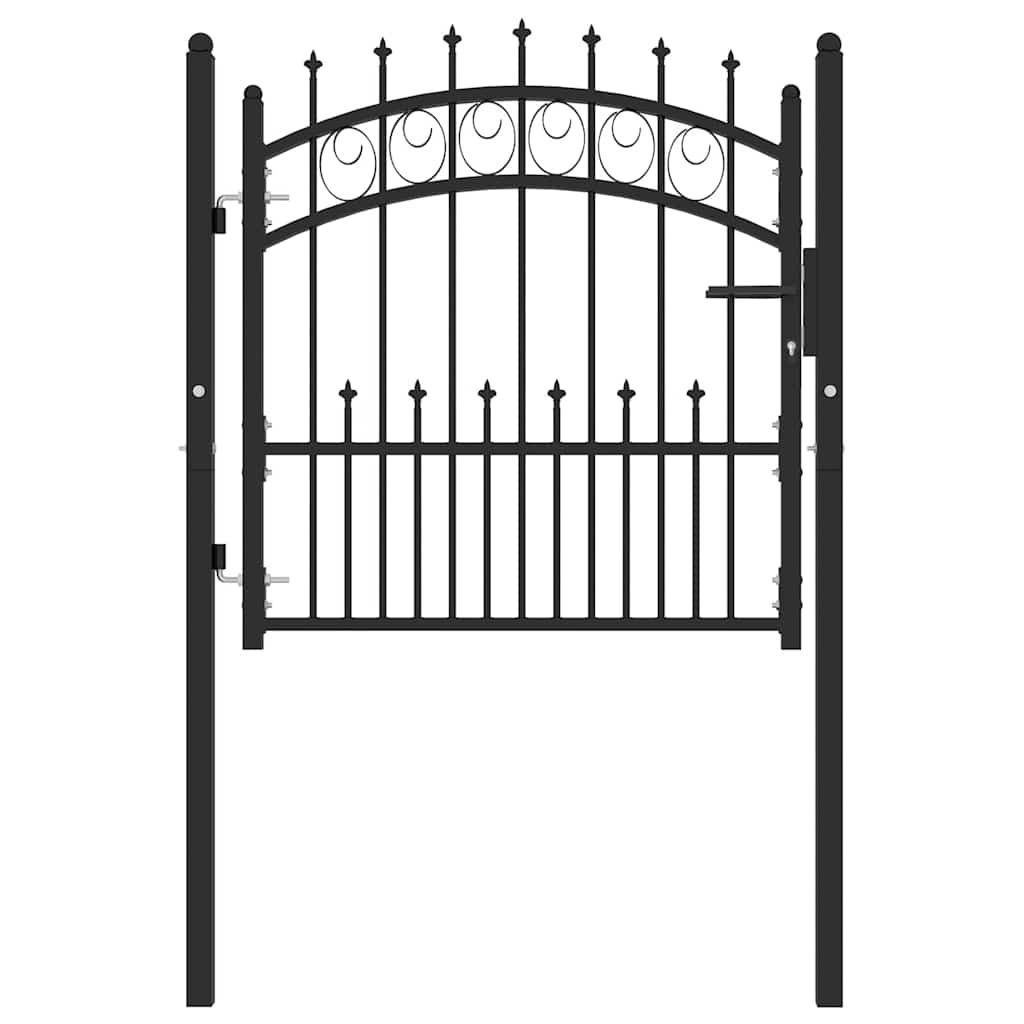 Cancello per recinzione EMMEN con punte in acciaio 104x87 cm Nero vidaXL