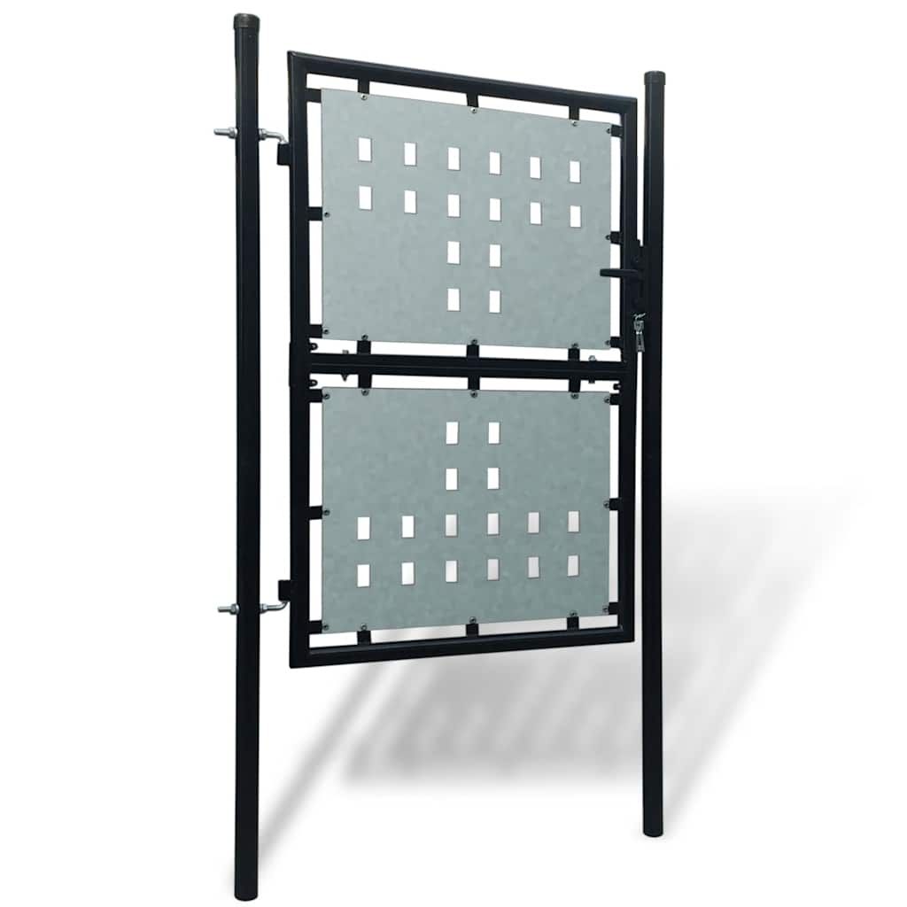 Cancello per Recinzione a una Porta Nero 100x200 cm vidaXL