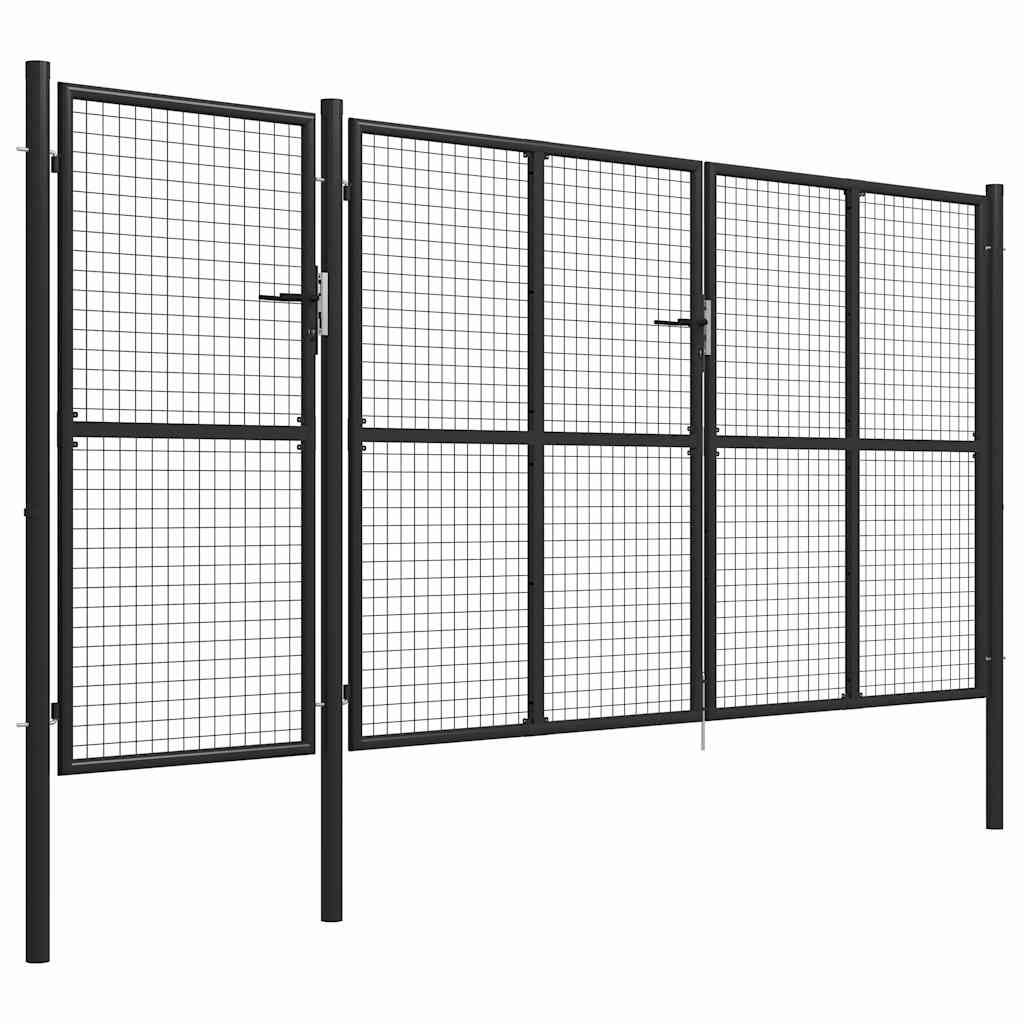 Cancello per Giardino in Acciaio 400x150 cm Antracite vidaXL