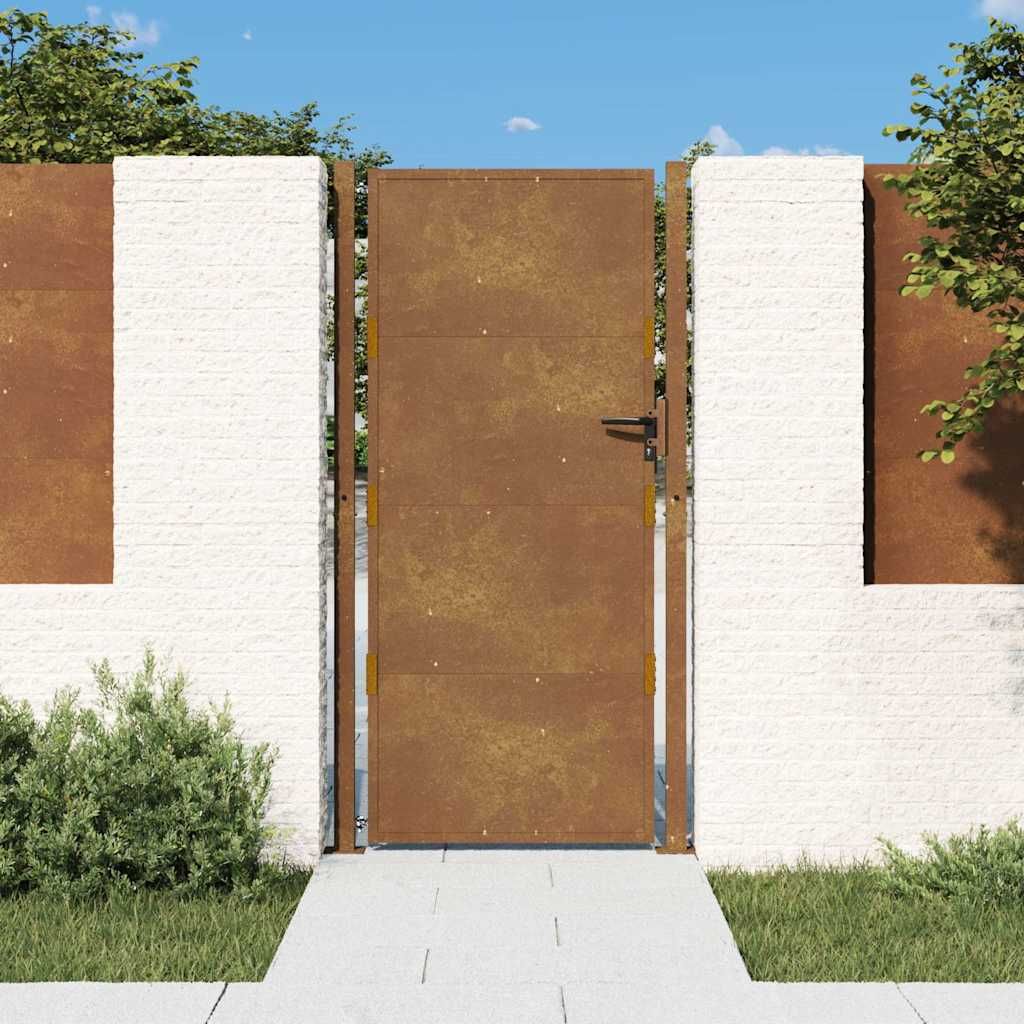 Cancello da giardino 100x200 cm in acciaio Corten vidaXL