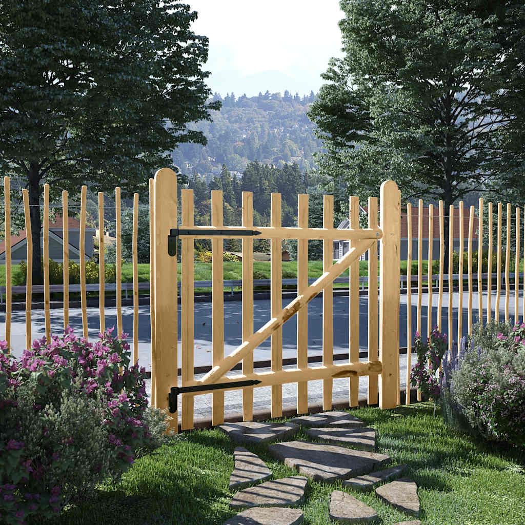Cancello Singolo per Recinzione in Legno di Nocciolo 100x100 cm vidaXL