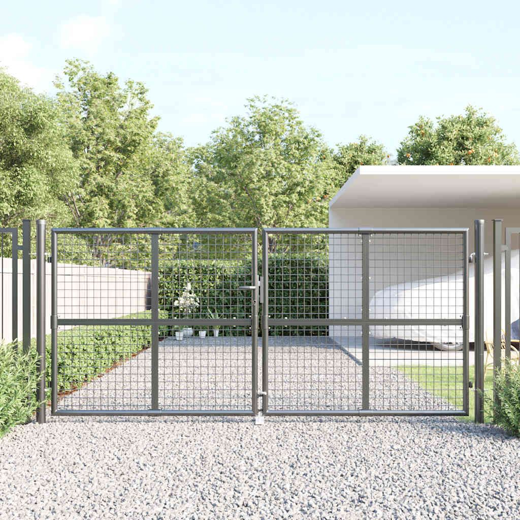 Cancello da Giardino in Rete Antracite 300x125 cm in Acciaio Zincato vidaXL
