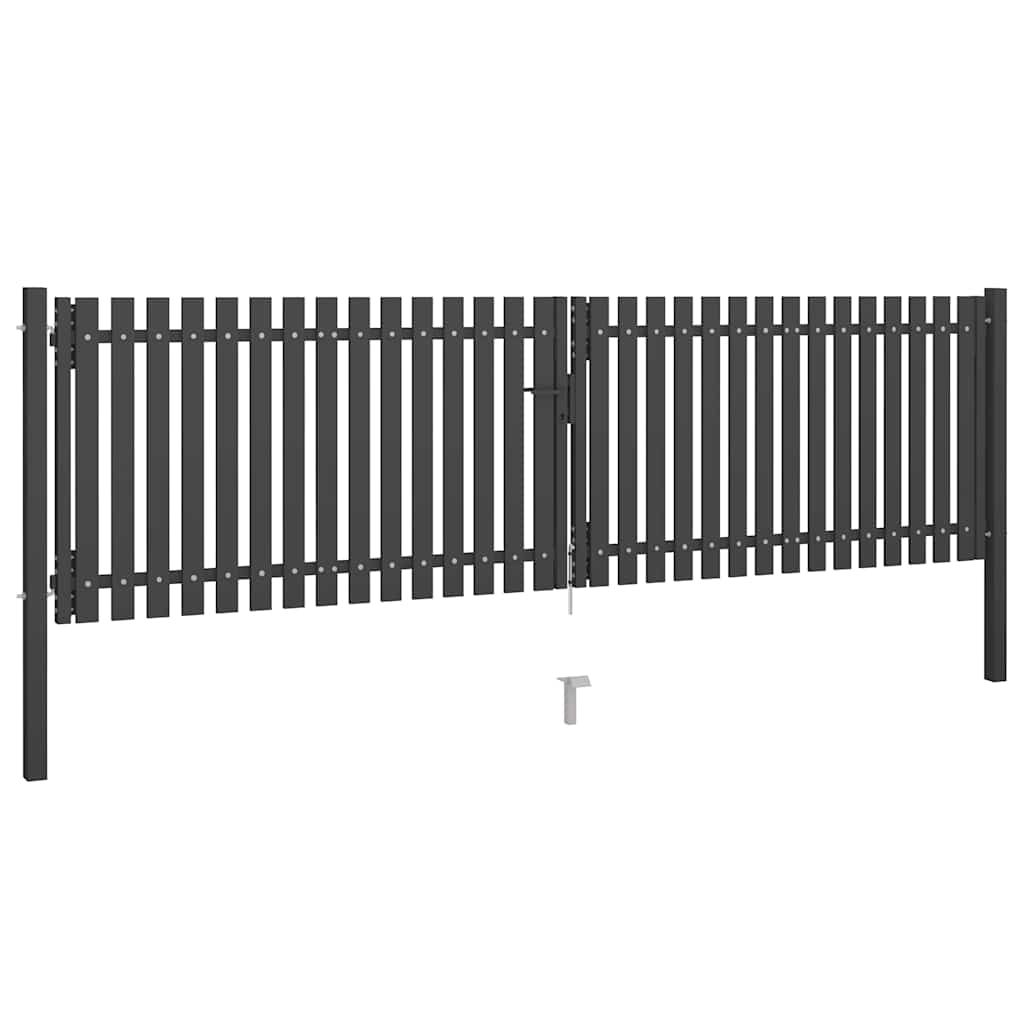 Cancello per Recinzione da Giardino in Acciaio 400x75 cm Antracite vidaXL