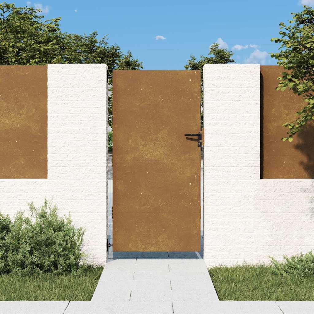 Cancello da giardino 85x200 cm in acciaio Corten vidaXL