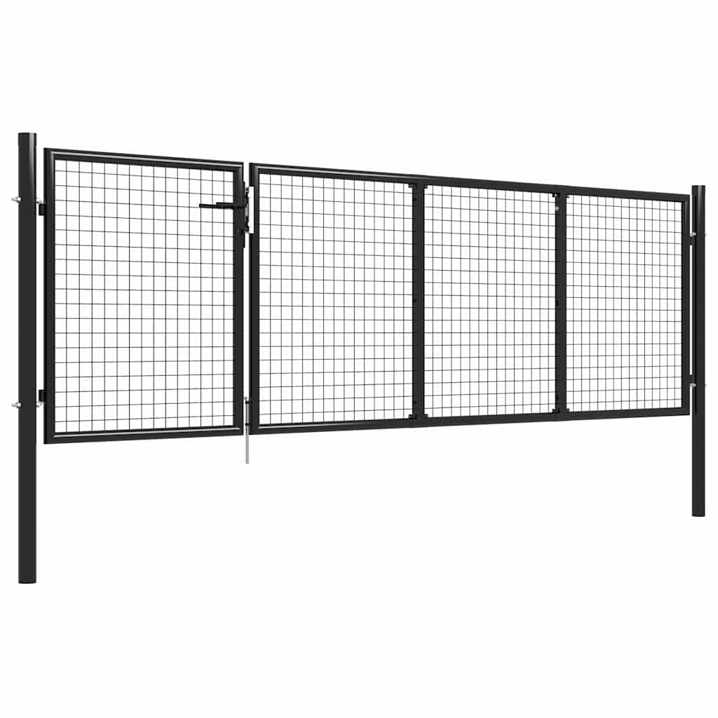 Cancello da Giardino in Acciaio 350x75 cm Antracite vidaXL