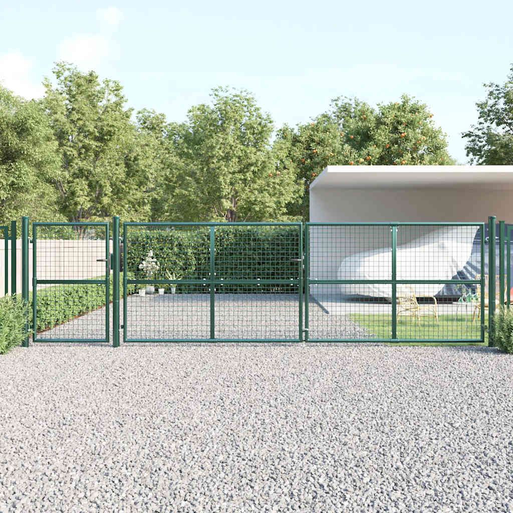 Cancello da Giardino in Rete Verde 500x125 cm in Acciaio Zincato vidaXL