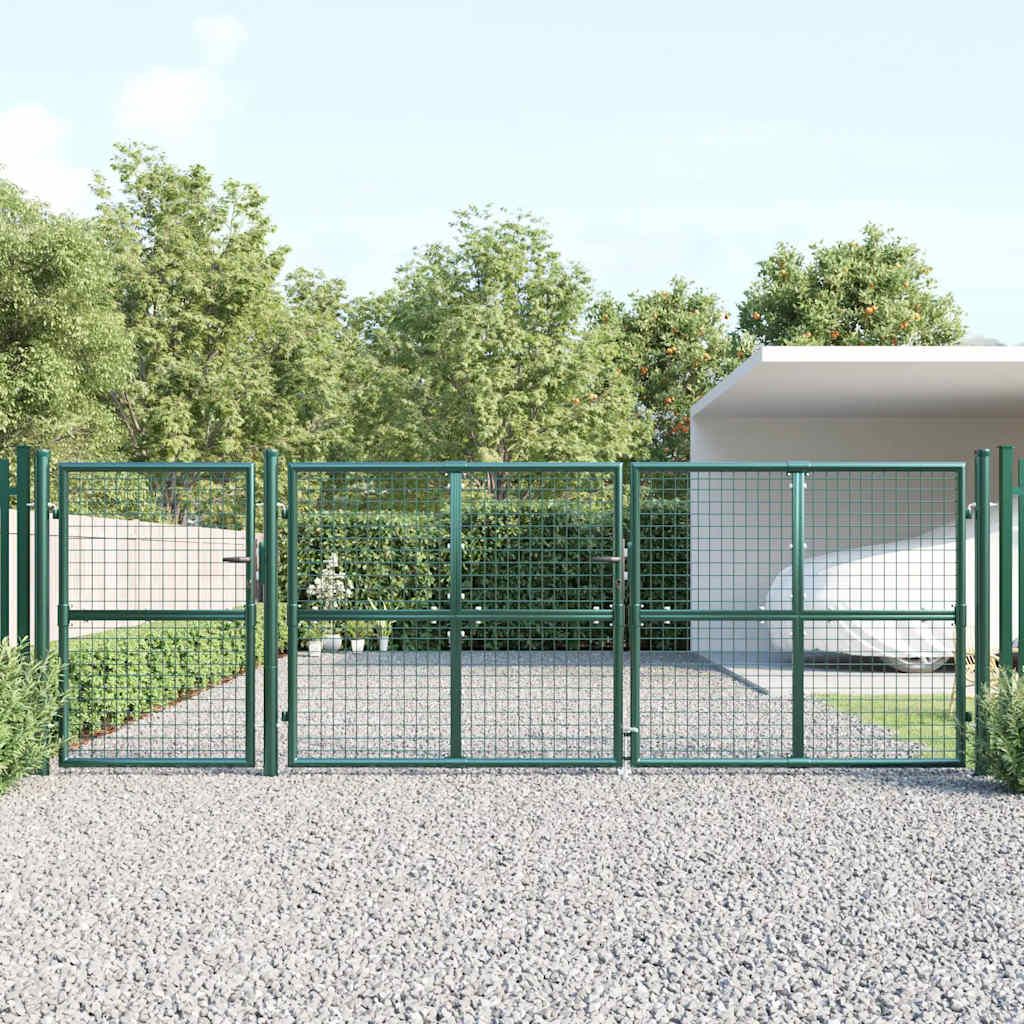 Cancello da Giardino in Rete Verde 400x125 cm in Acciaio Zincato vidaXL