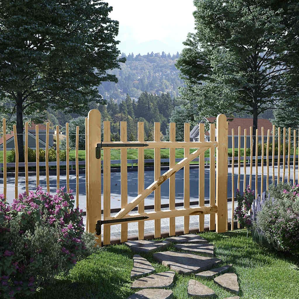 Cancello Singolo per Recinzione in Legno di Nocciolo 100x90 cm vidaXL