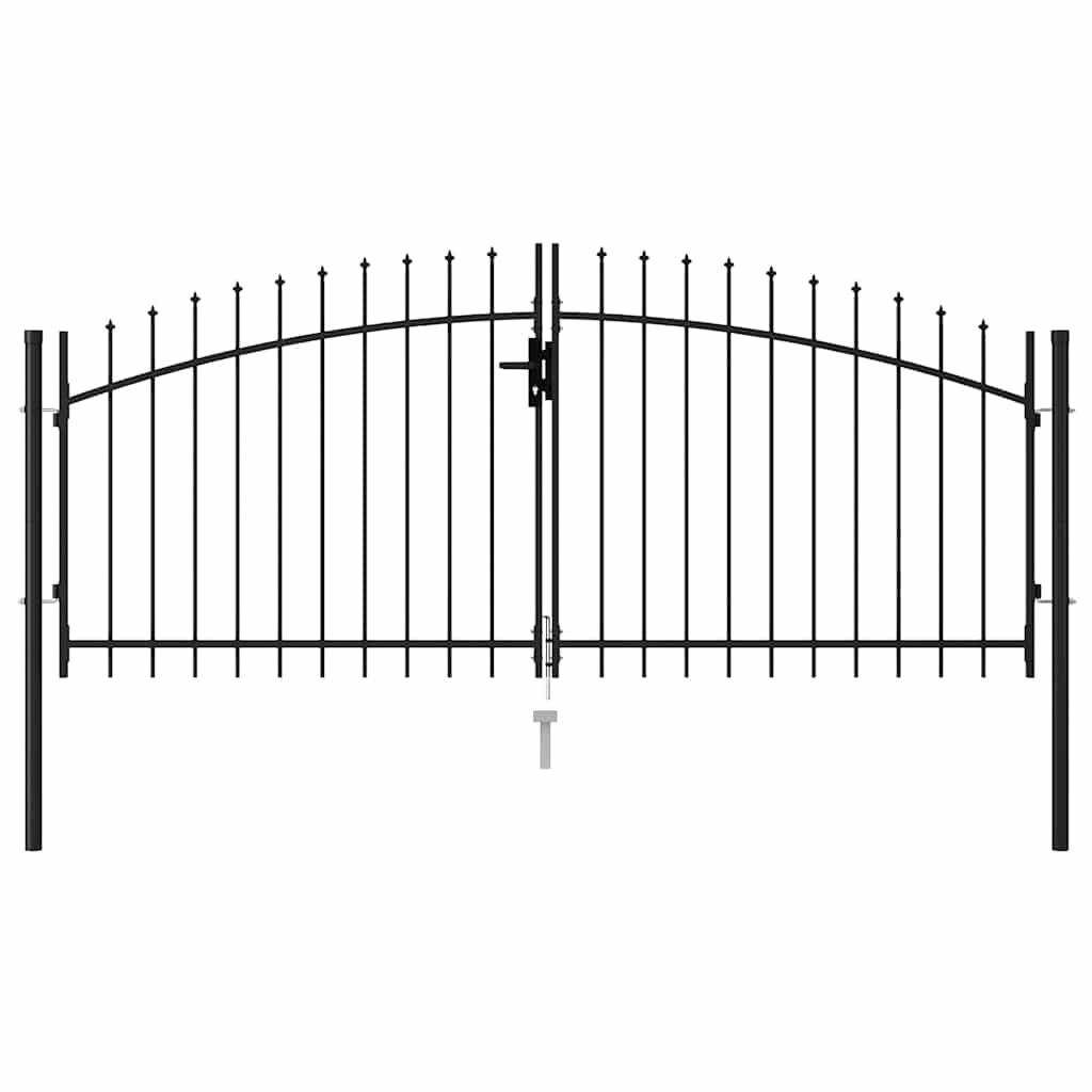 Cancello per recinzione Woerden Doppia porta con punta superiore 299,5x174,5 cm vidaXL