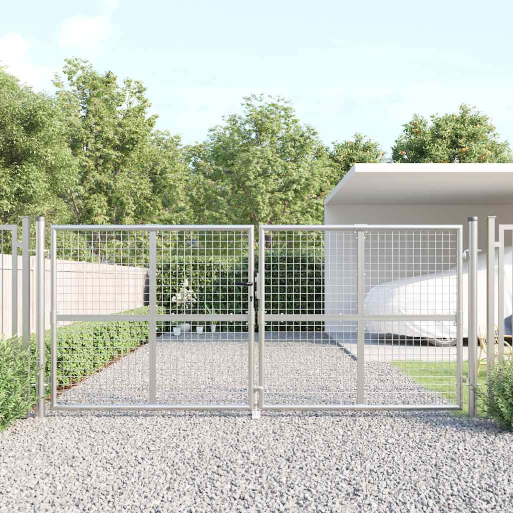 Cancello da Giardino in Rete Argento 300x125 cm in Acciaio Zincato vidaXL