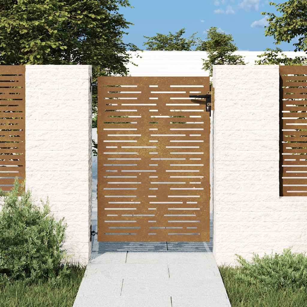 Cancello da giardino 85x125 cm in acciaio Corten design quadrato vidaXL