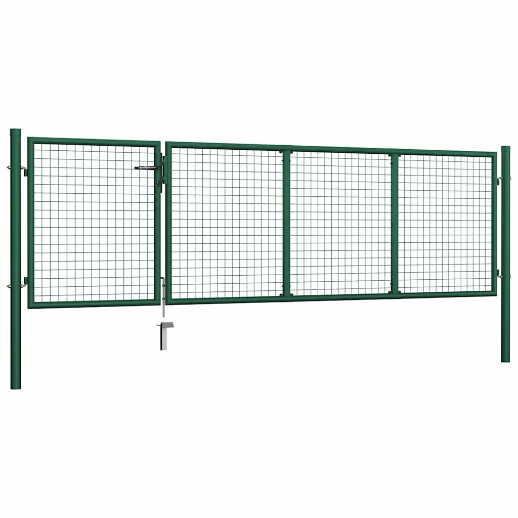 Cancello da Giardino in Acciaio 350x100 cm Verde vidaXL