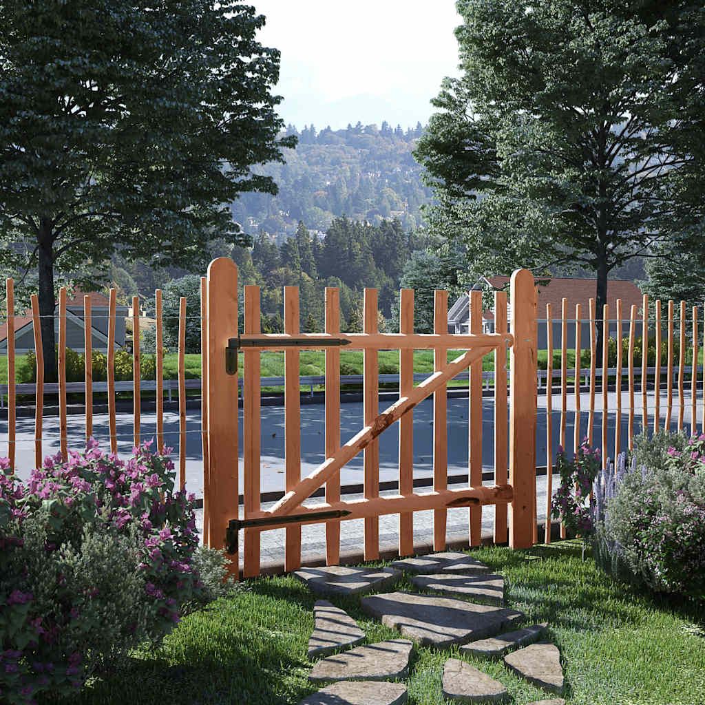 Cancello Singolo Recinzione Legno Nocciolo Impregnato 100x90 cm vidaXL