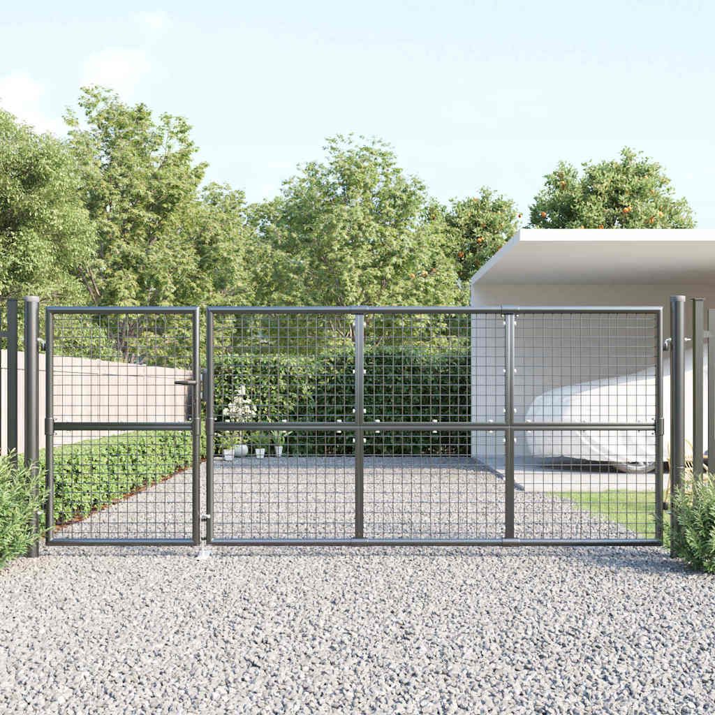 Cancello da Giardino in Rete Antracite 350x125 cm in Acciaio Zincato vidaXL