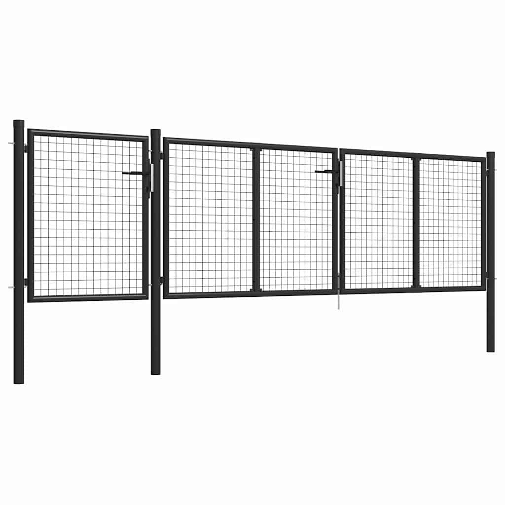 Cancello da Giardino in Acciaio 400x75 cm Antracite vidaXL