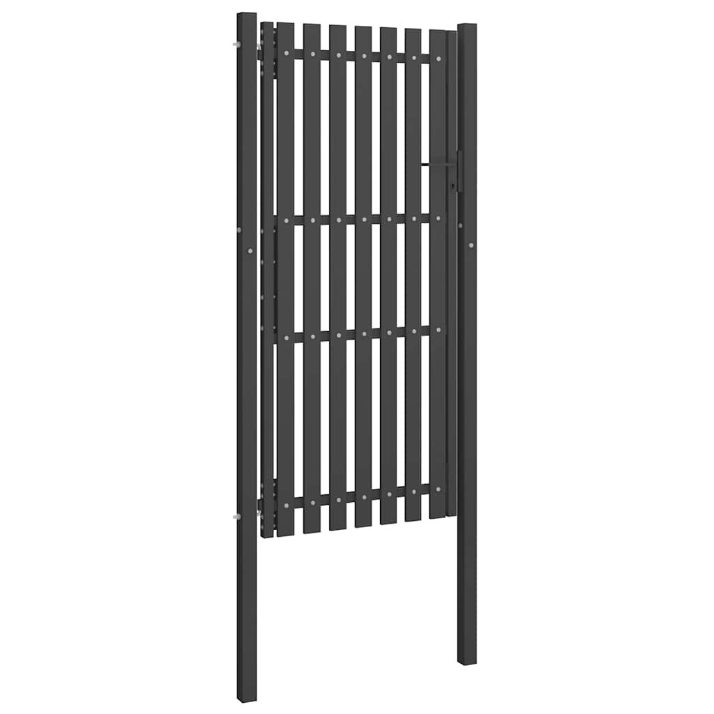 Cancello per Recinzione da Giardino in Acciaio 100x200 cm Antracite vidaXL