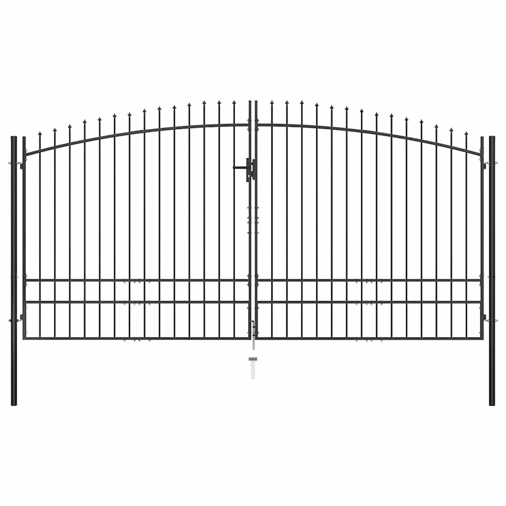 Cancello per recinzione a doppia porta Woerden con punta a lancia 400x249,5 cm vidaXL