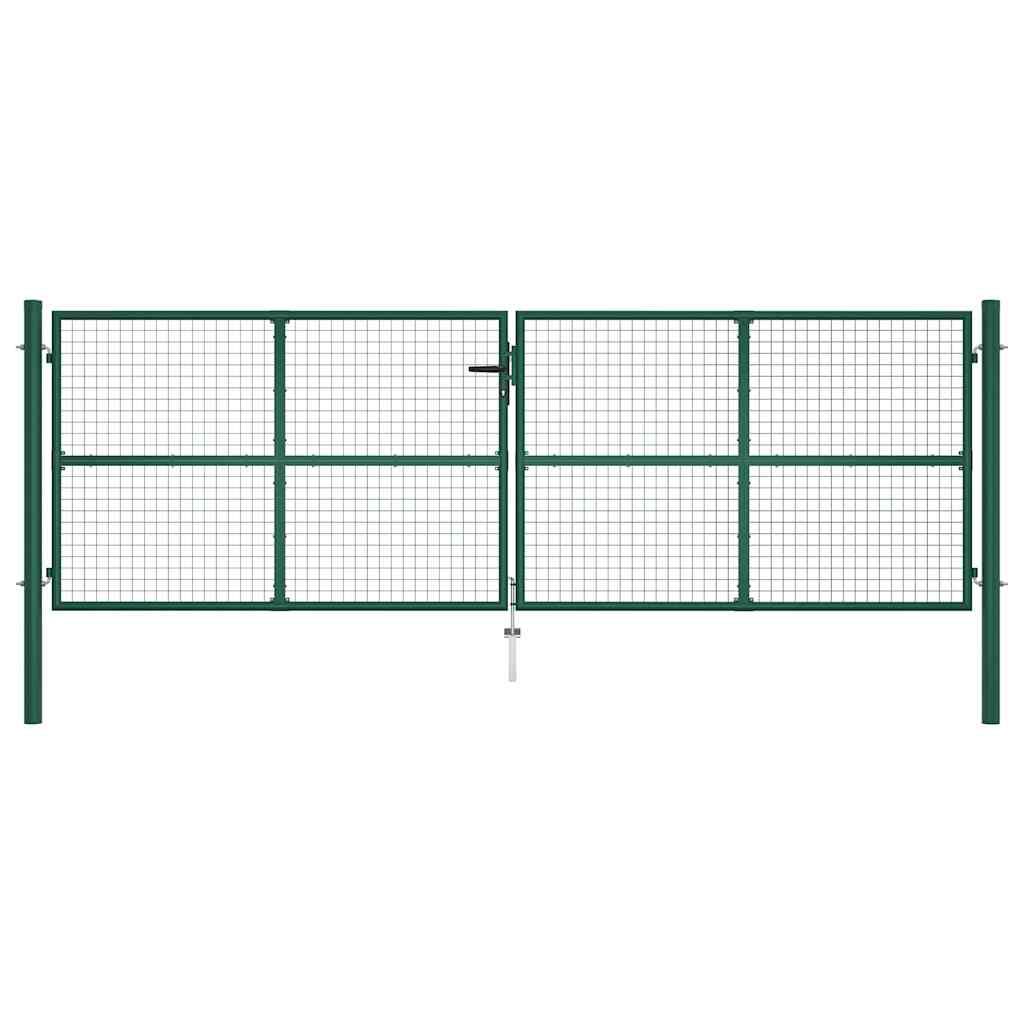 Cancello da Giardino in Rete di Acciaio 400x125 cm Verde vidaXL