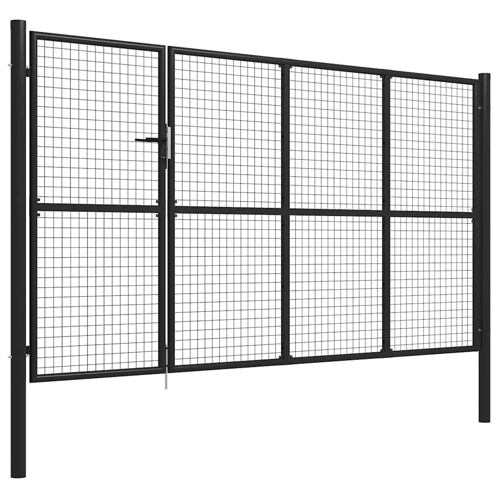 Cancello da Giardino in Acciaio 350x150 cm Antracite vidaXL