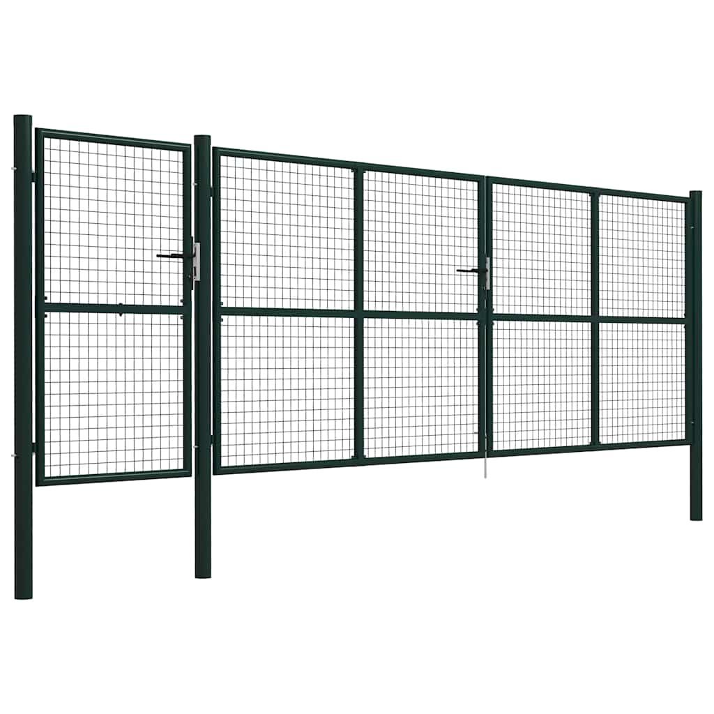 Cancello da Giardino in Acciaio 500x150 cm Verde vidaXL