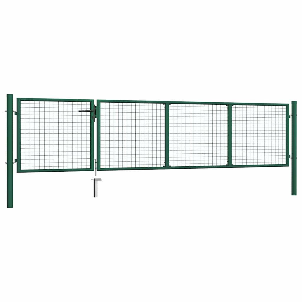 Cancello da Giardino in Acciaio 350x75 cm Verde vidaXL