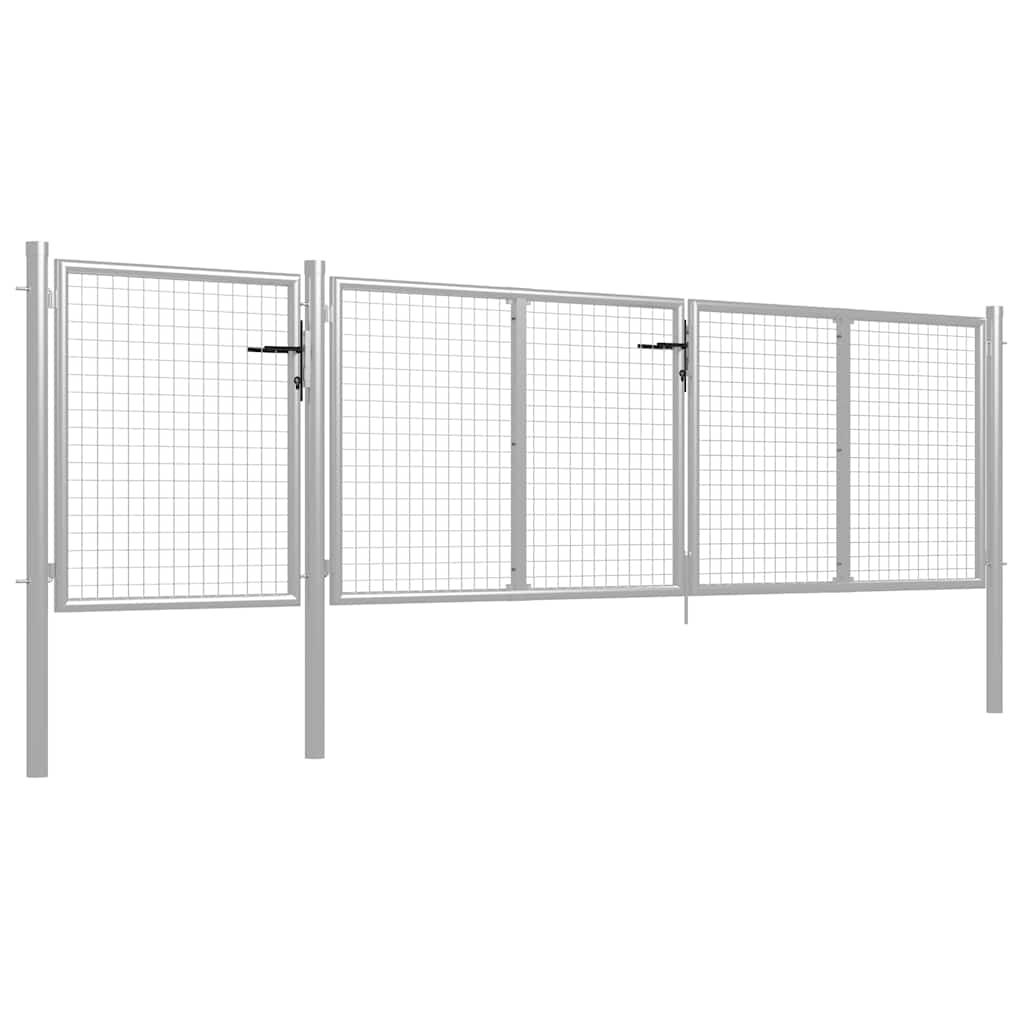 Cancello da Giardino in Acciaio 400x75 cm Argento vidaXL