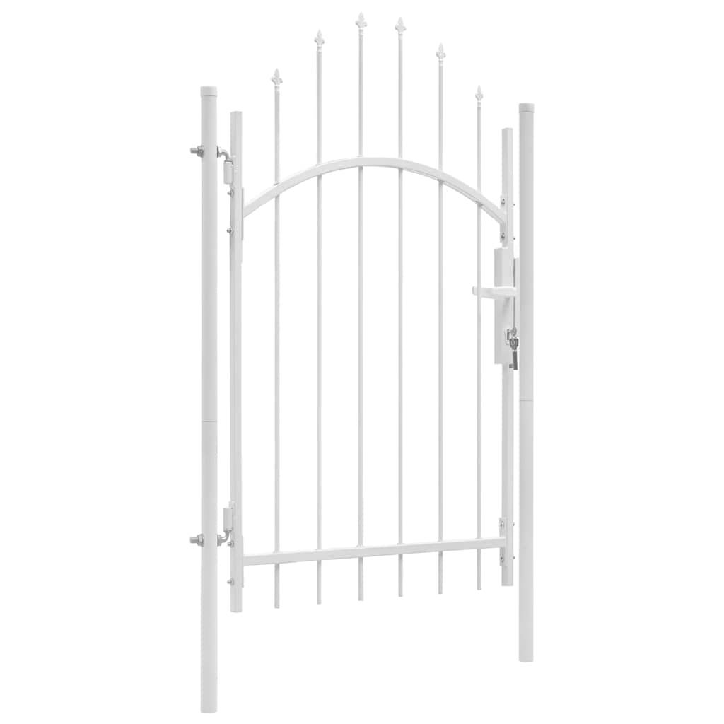Cancello da giardino Woerden in acciaio 1x2,45 m Bianco vidaXL