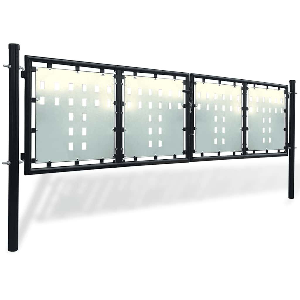 Cancello per Recinzione a una Porta Nero 300x100 cm vidaXL