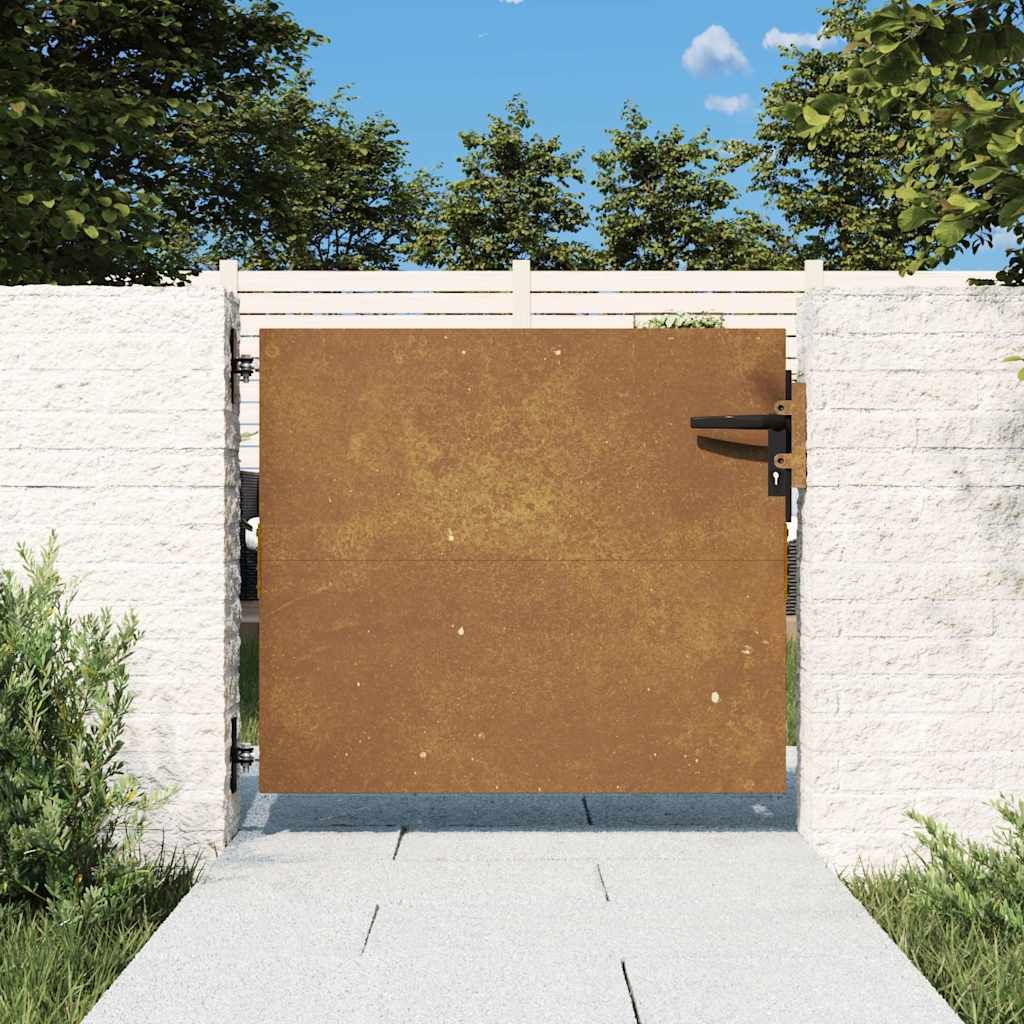 Cancello da giardino 85x75 cm in acciaio Corten vidaXL