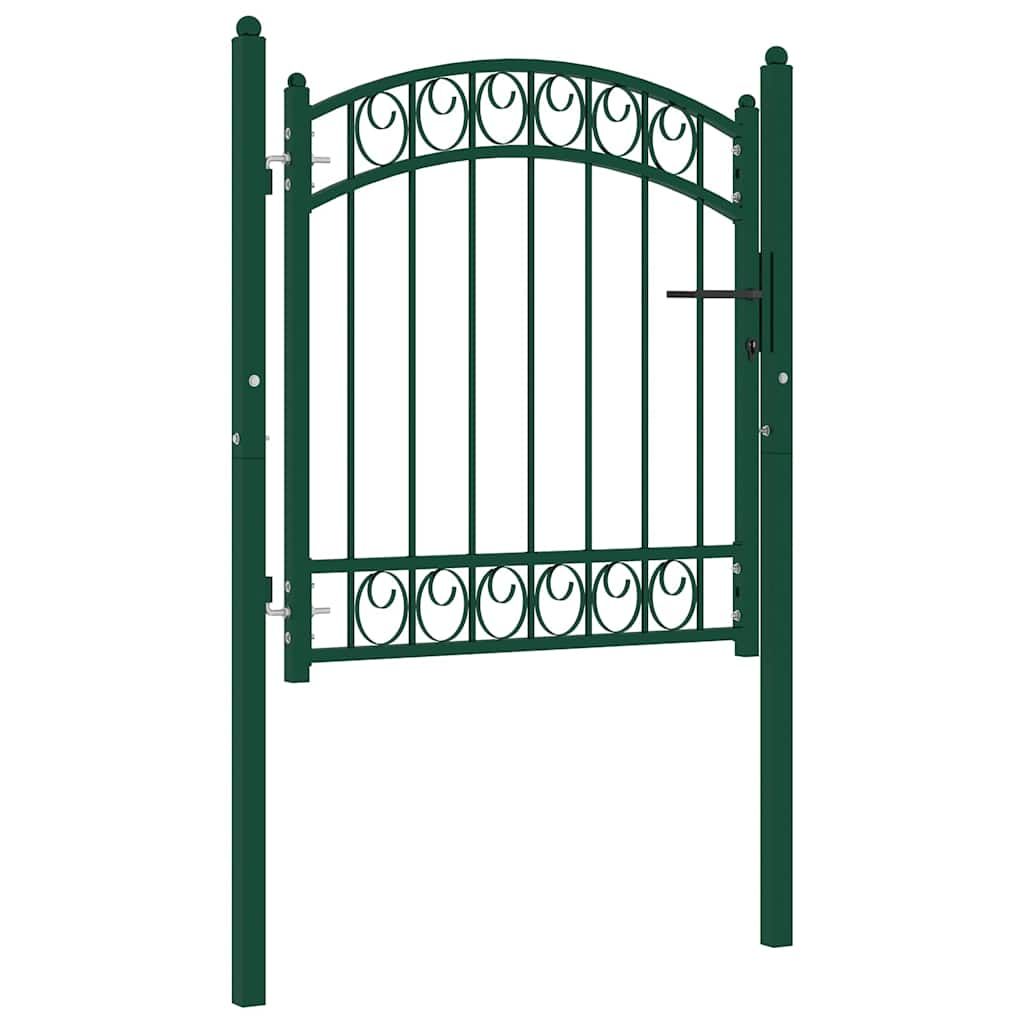 Cancello per recinzione EMMEN con parte superiore ad arco in acciaio 100x86 cm verde vidaXL