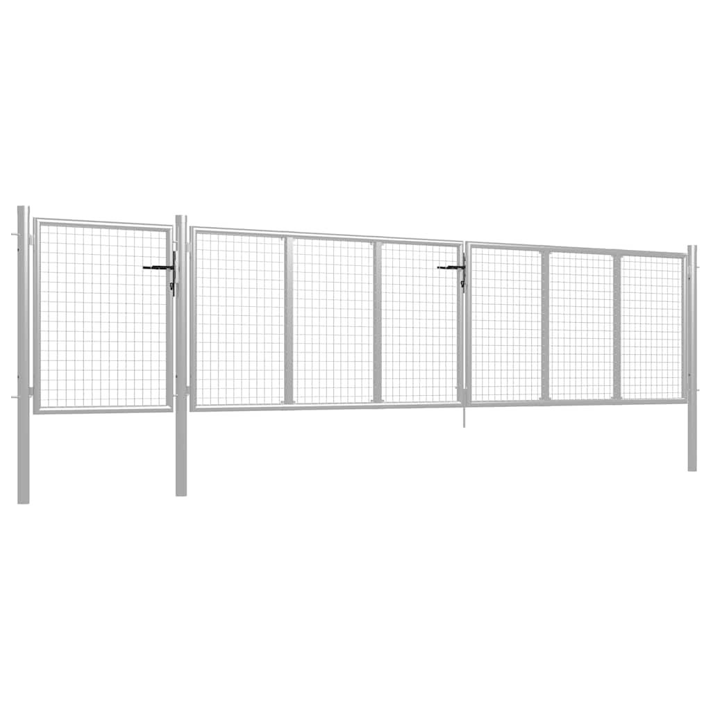 Cancello da Giardino in Acciaio 500x100 cm Argento vidaXL
