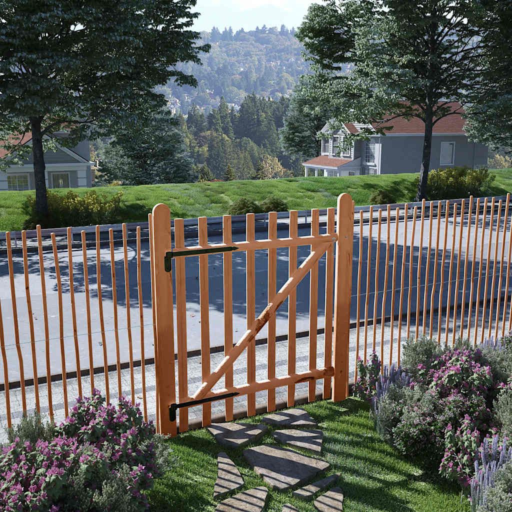 Cancello Singolo Recinzione Legno Nocciolo Impregnato 100x120cm vidaXL