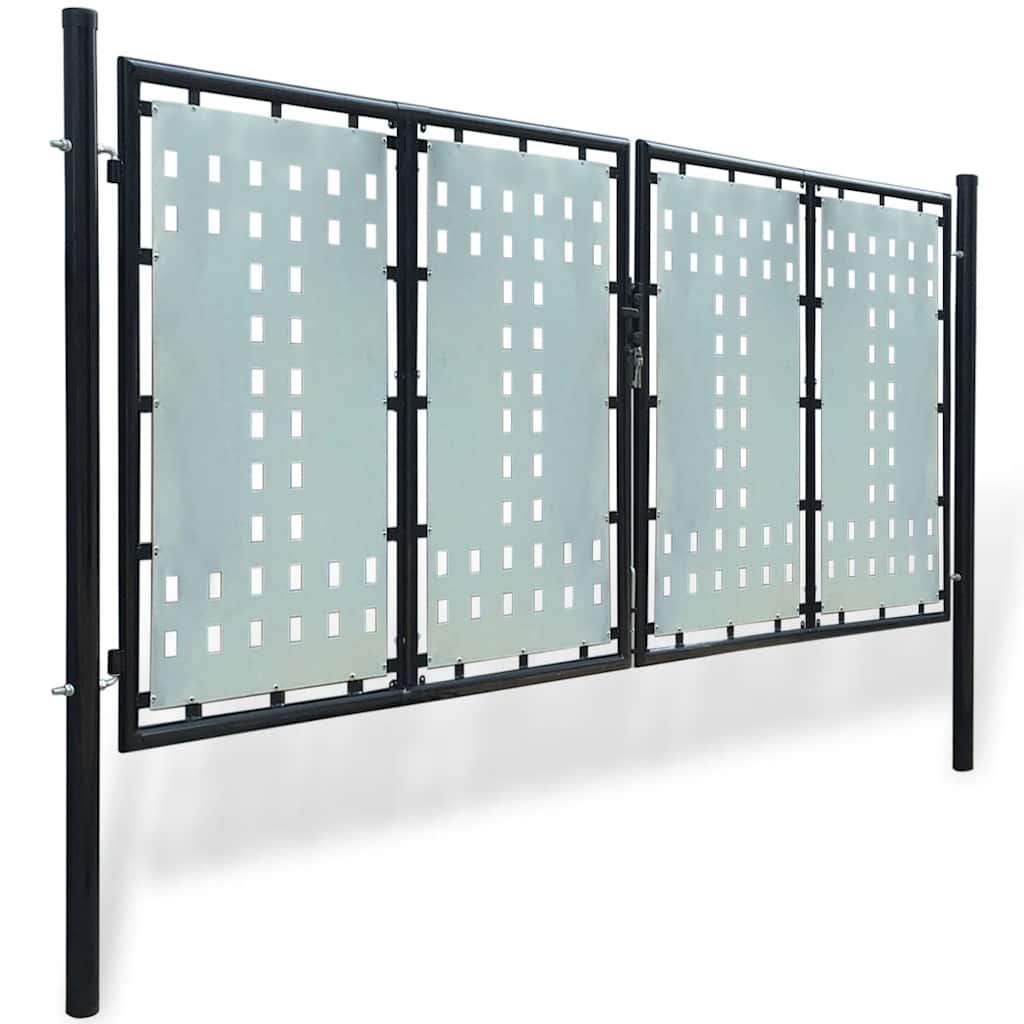 Cancello per Recinzione a una Porta Nero 300x125 cm vidaXL