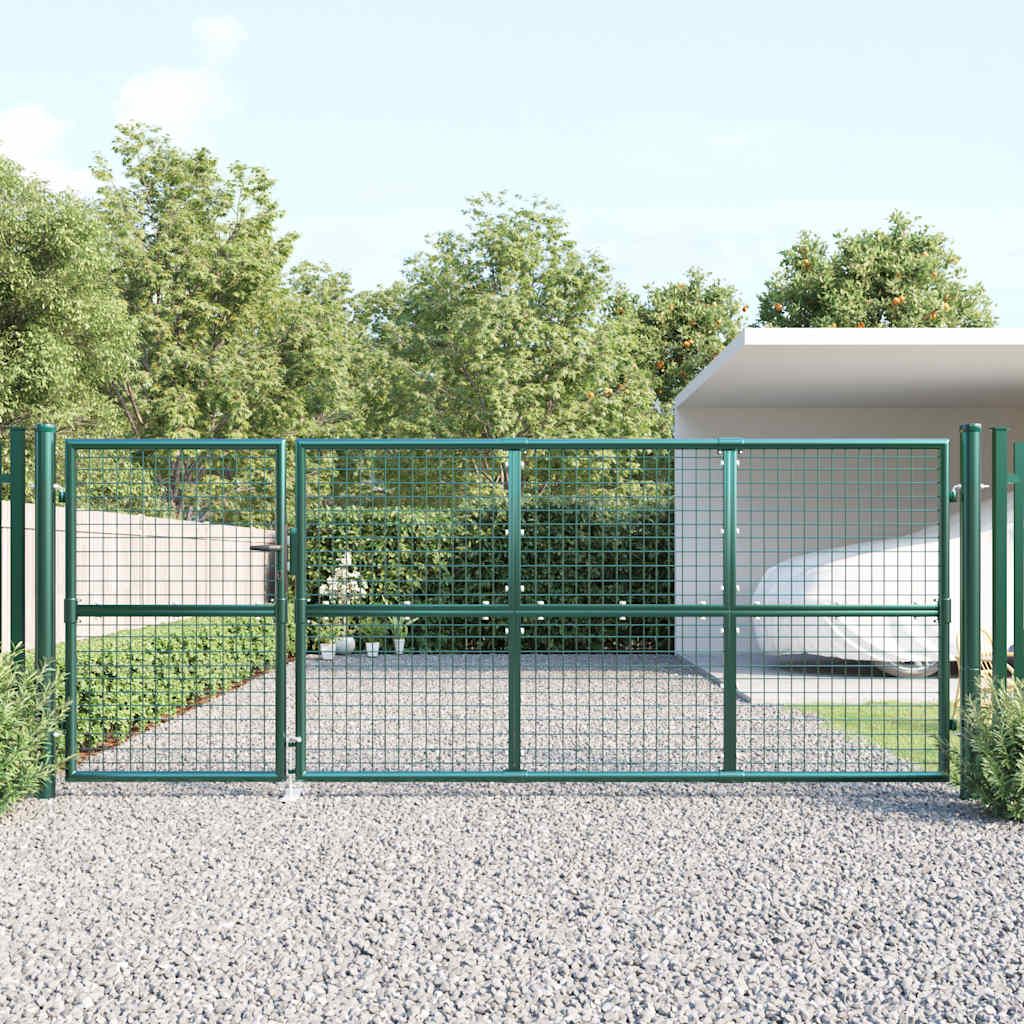 Cancello da Giardino in Rete Verde 350x125 cm in Acciaio Zincato vidaXL