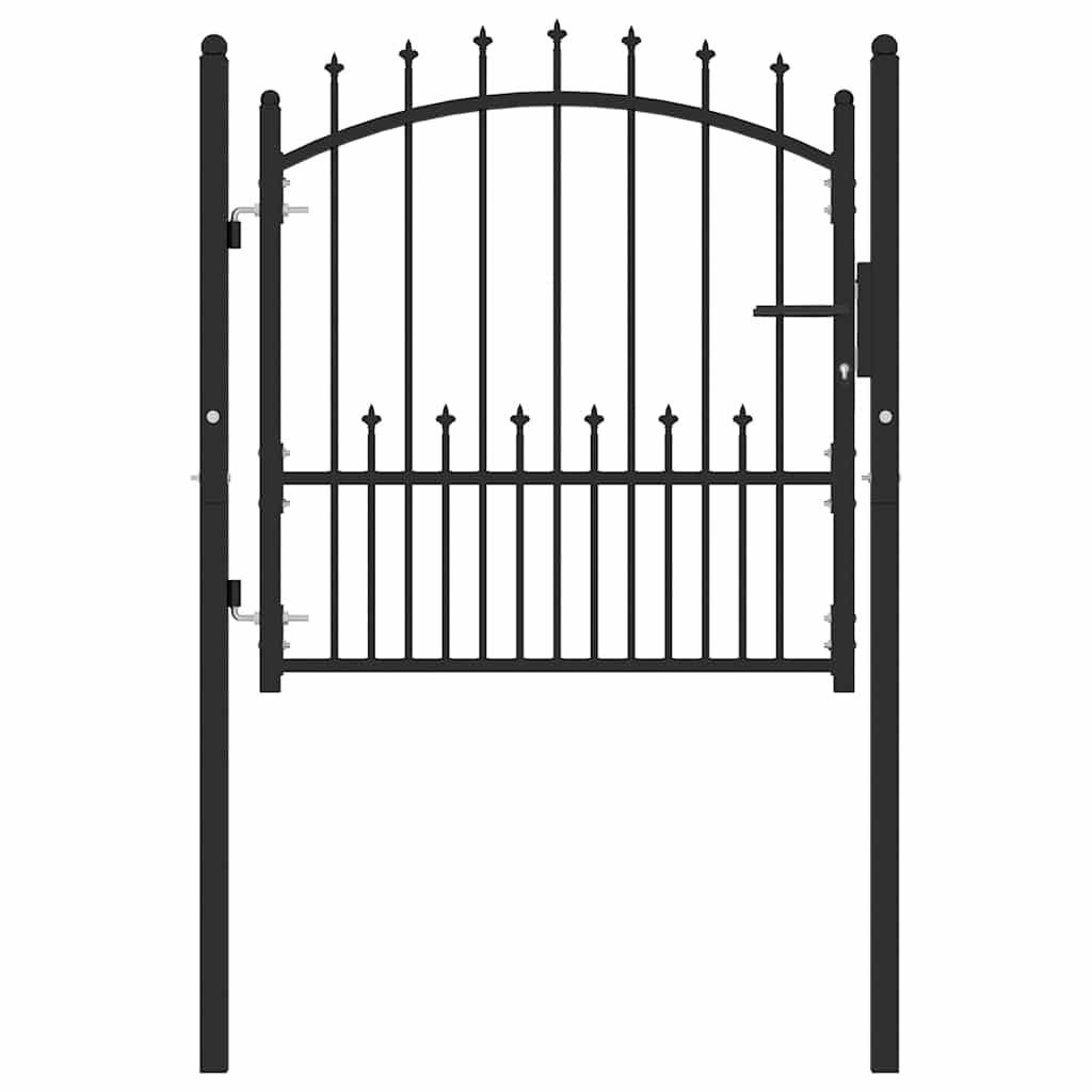 Cancello per recinzione EMMEN con punte in acciaio 104x97 cm Nero vidaXL