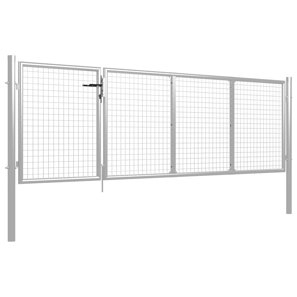 Cancello da Giardino in Acciaio 350x75 cm Argento vidaXL