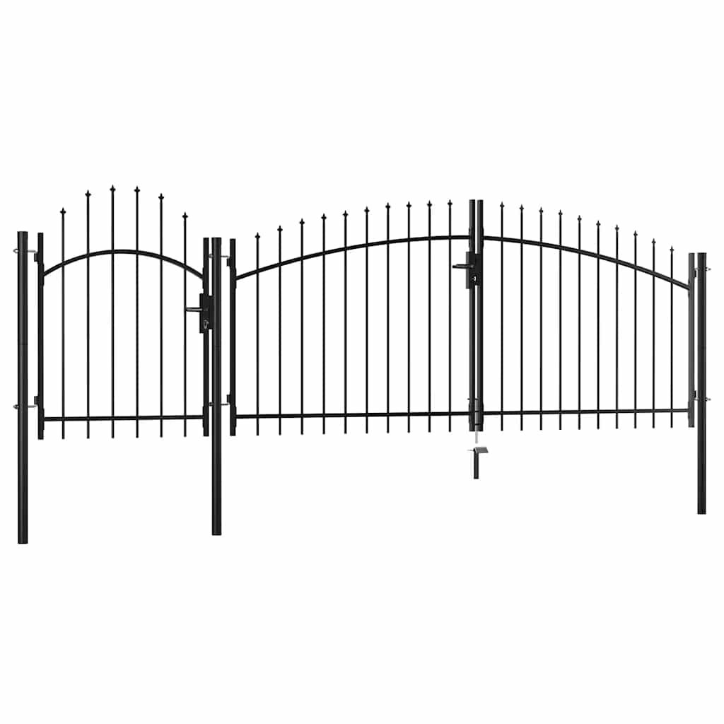 Cancello da Giardino Woerden in Acciaio 1x4 m Nero vidaXL