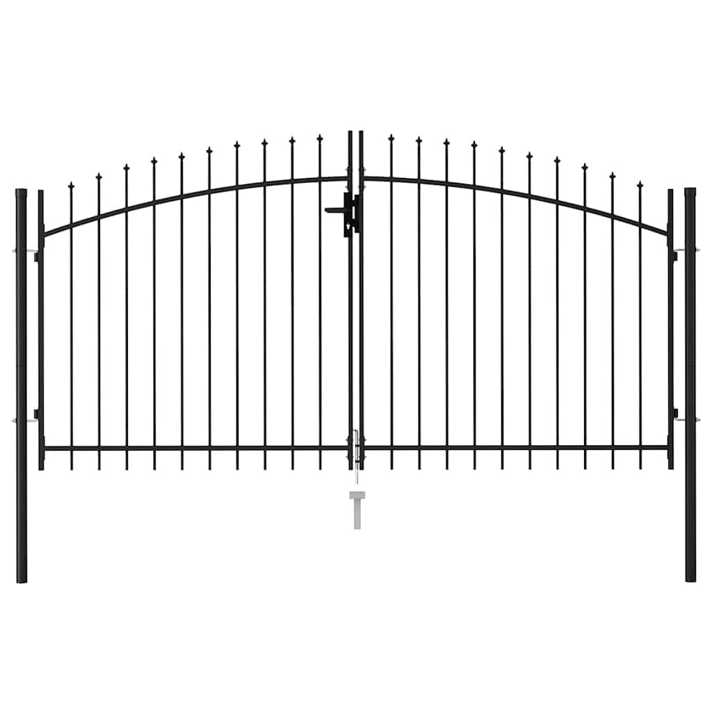 Cancello per recinzione Woerden Doppia porta con punta superiore 299,5x199,5 cm vidaXL