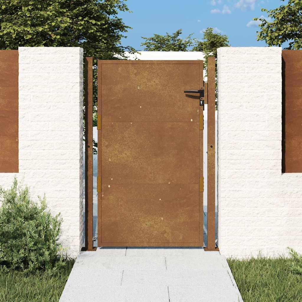 Cancello da giardino 100x125 cm in acciaio Corten vidaXL