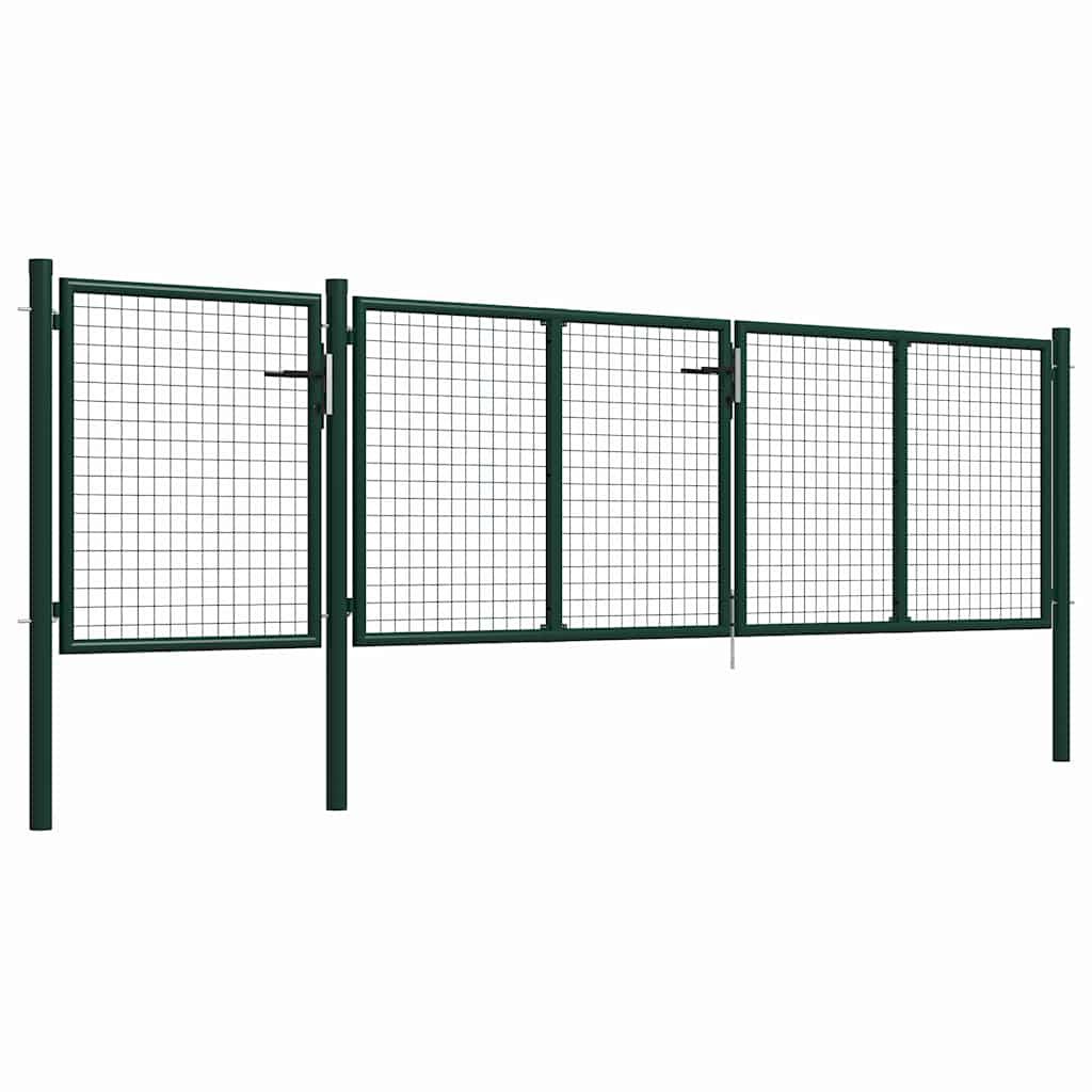 Cancello da Giardino in Acciaio 400x100 cm Verde vidaXL