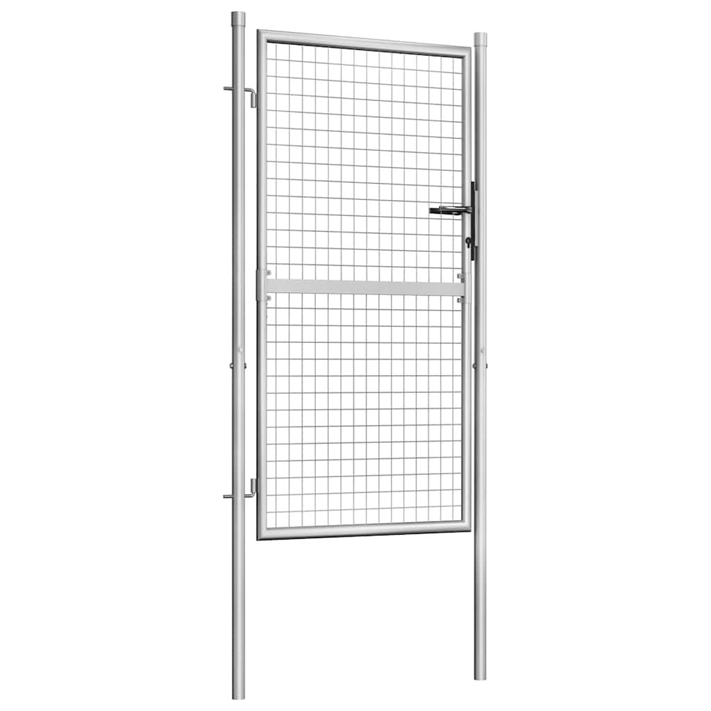 Cancello da Giardino in Acciaio Zincato 100x150 cm Argento vidaXL