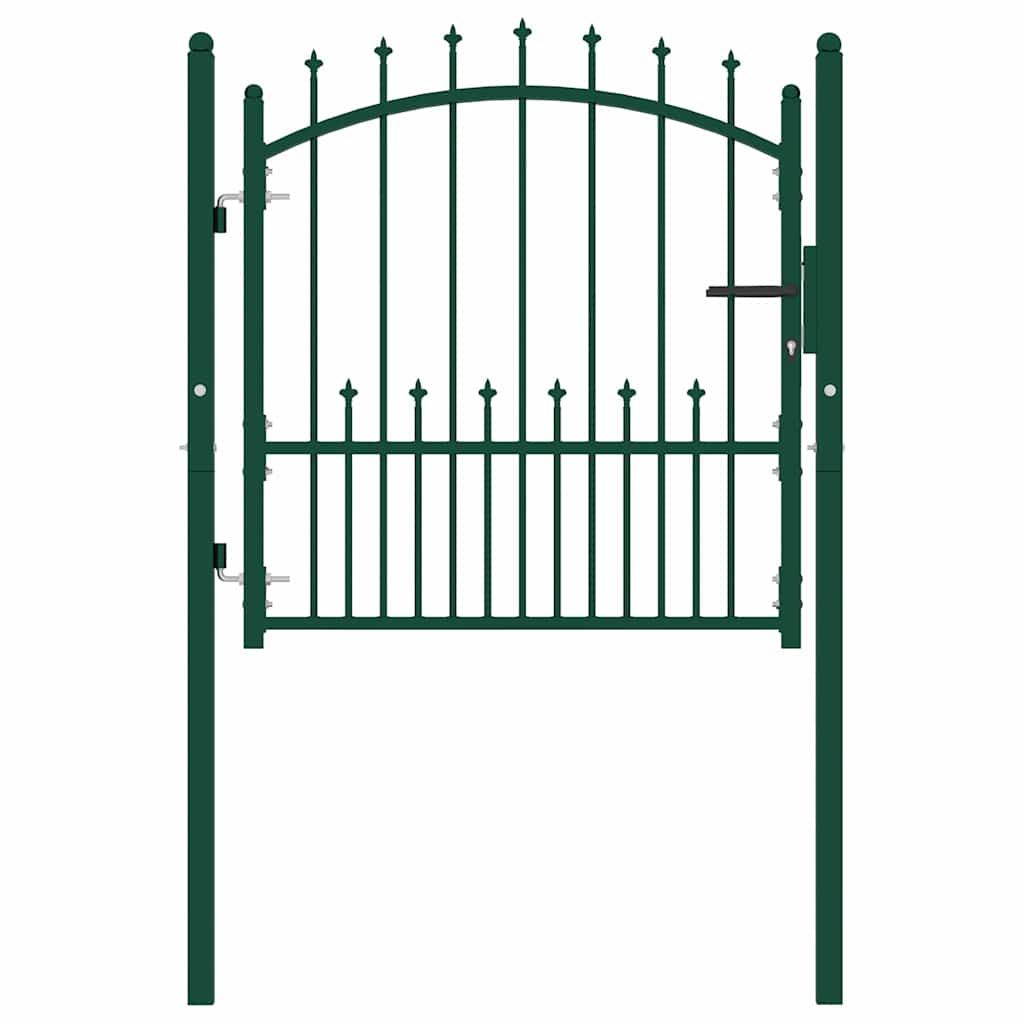 Cancello per recinzione EMMEN con punte in acciaio 104x97 cm verde vidaXL