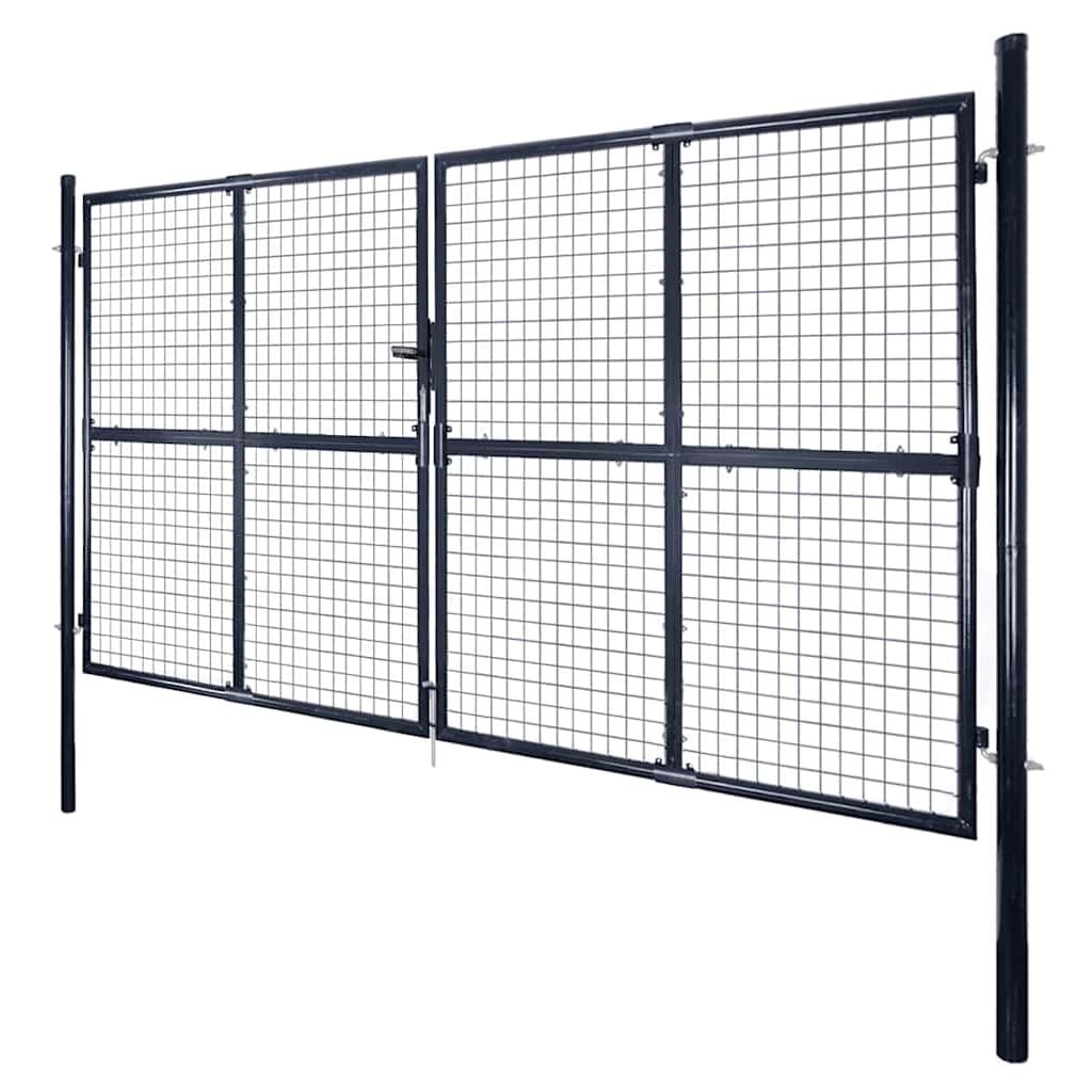 Cancello da Giardino in Rete di Acciaio Zincato 300x200 cm Grigio vidaXL