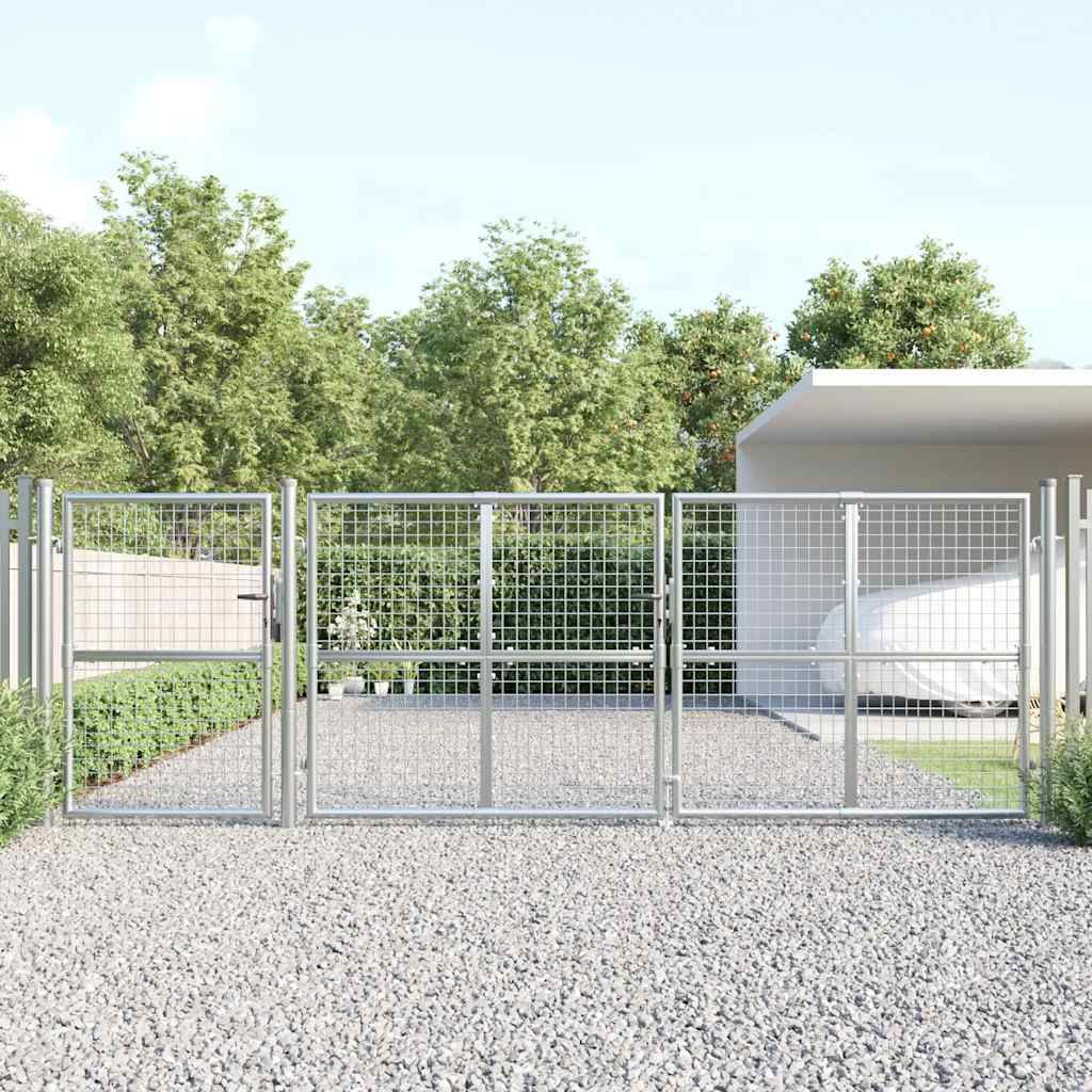 Cancello da Giardino in Rete Argento 400x125 cm in Acciaio Zincato vidaXL