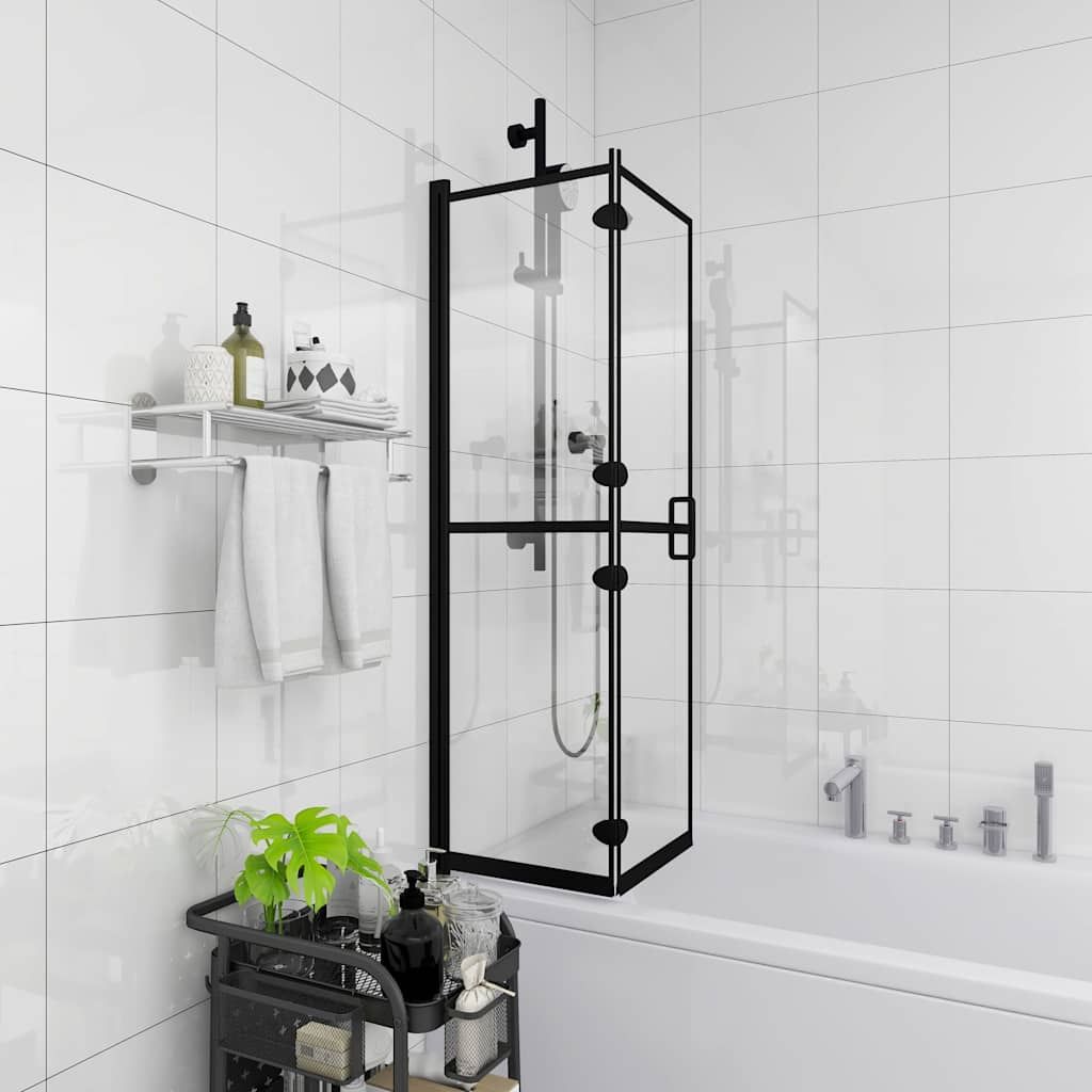 Box Doccia Pieghevole in ESG 80x140 cm Nero vidaXL