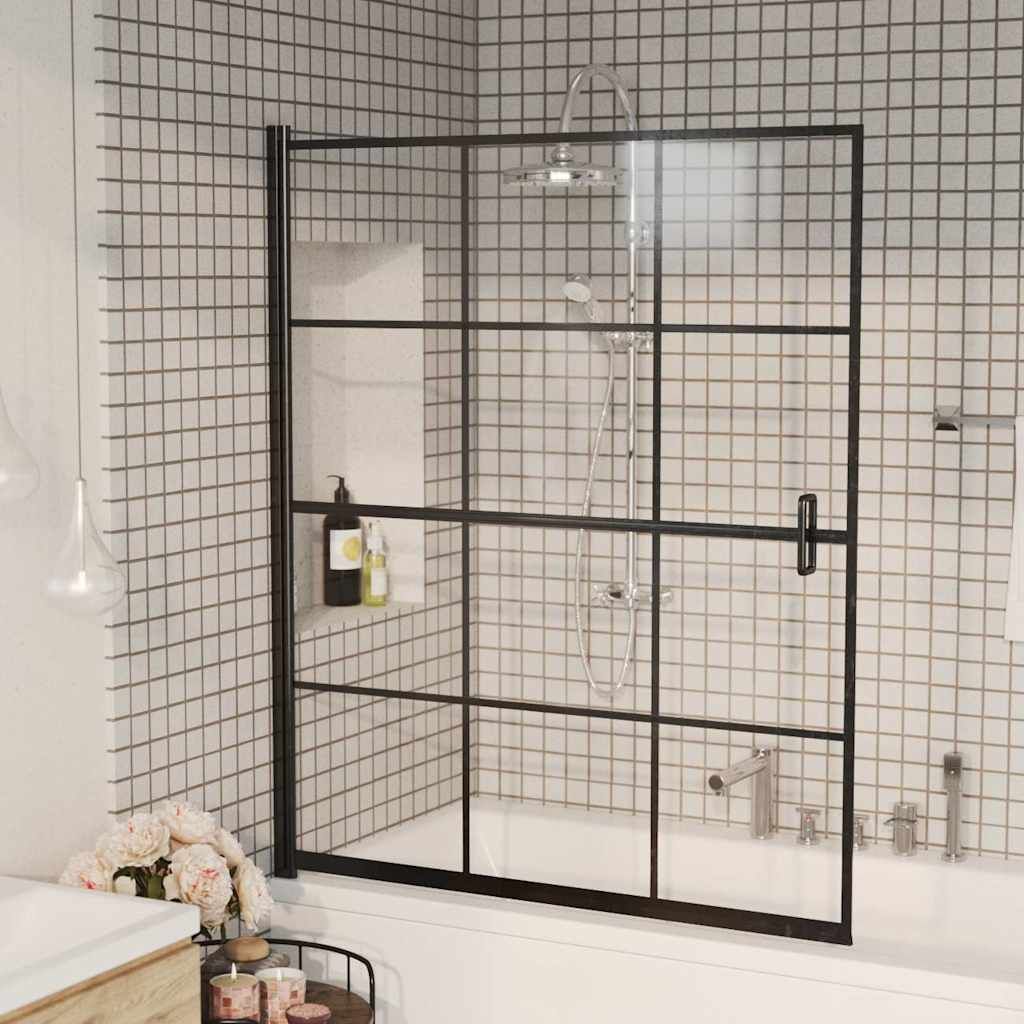 Pannello per Box Doccia in ESG 116x140 cm Nero vidaXL