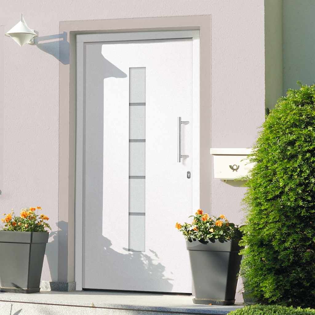Porta d'Ingresso in Alluminio e PVC Bianco 100x210 cm vidaXL