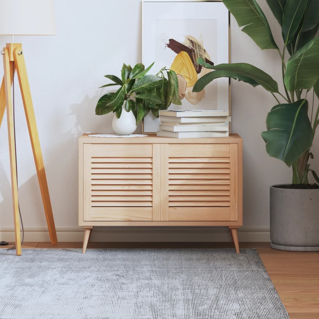 Ante con Design a Lamelle 2 pz 39,5x39,4 cm in Legno di Pino vidaXL