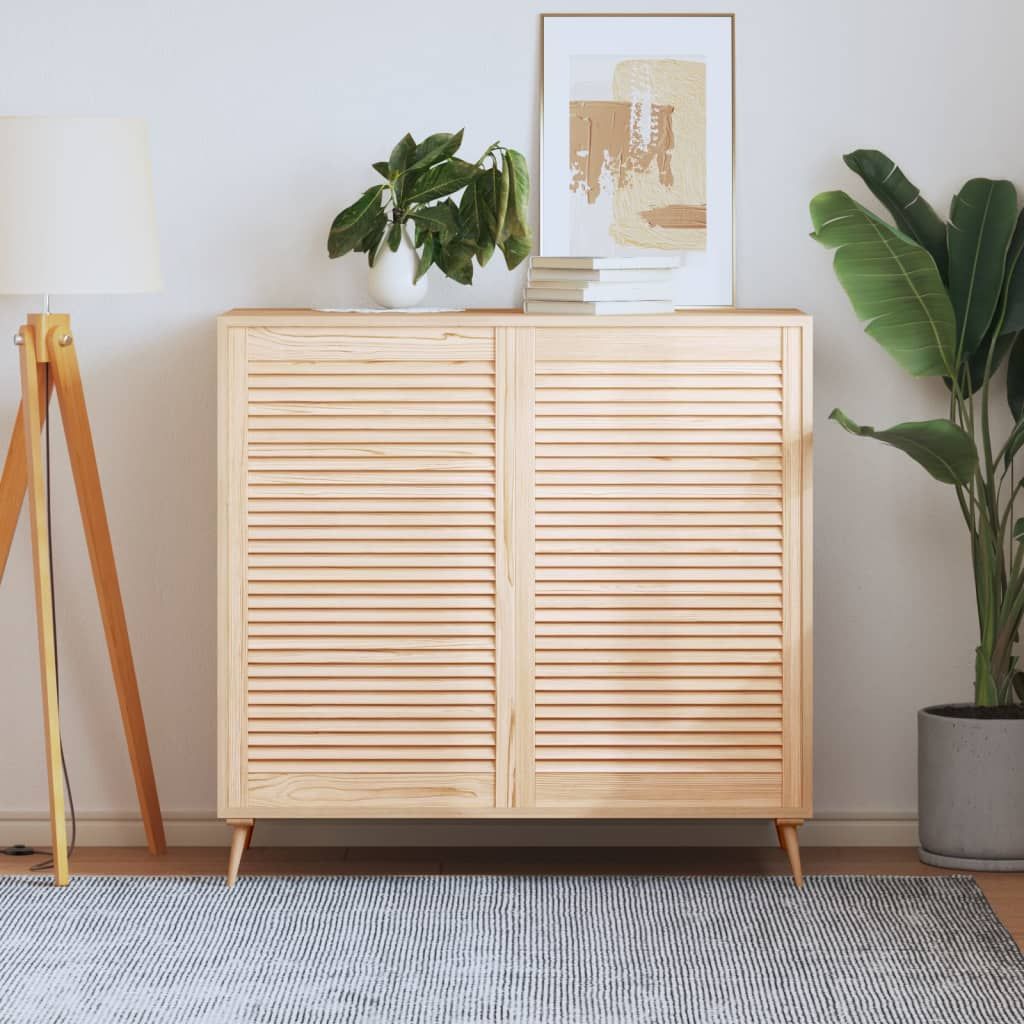 Ante con Design a Lamelle 2 pz 99,3x59,4 cm in Legno di Pino vidaXL